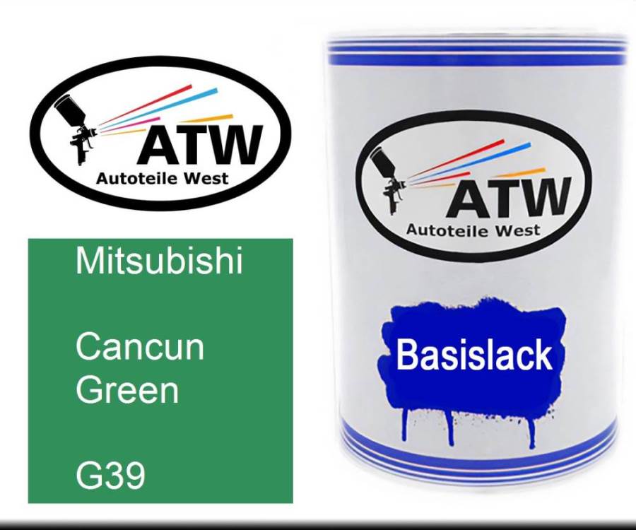 Mitsubishi, Cancun Green, G39: 500ml Lackdose, von ATW Autoteile West.